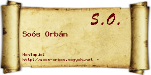 Soós Orbán névjegykártya