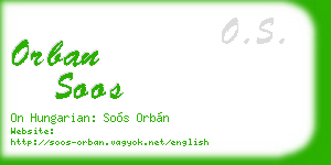 orban soos business card