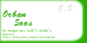 orban soos business card